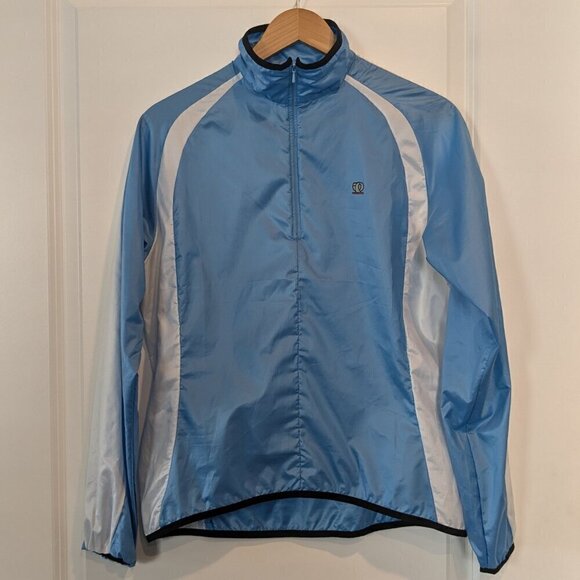 Pearl Izumi Jacket Women's Size Large Blue White Cycling Rip Stop Long Sleeve - Picture 4 of 16